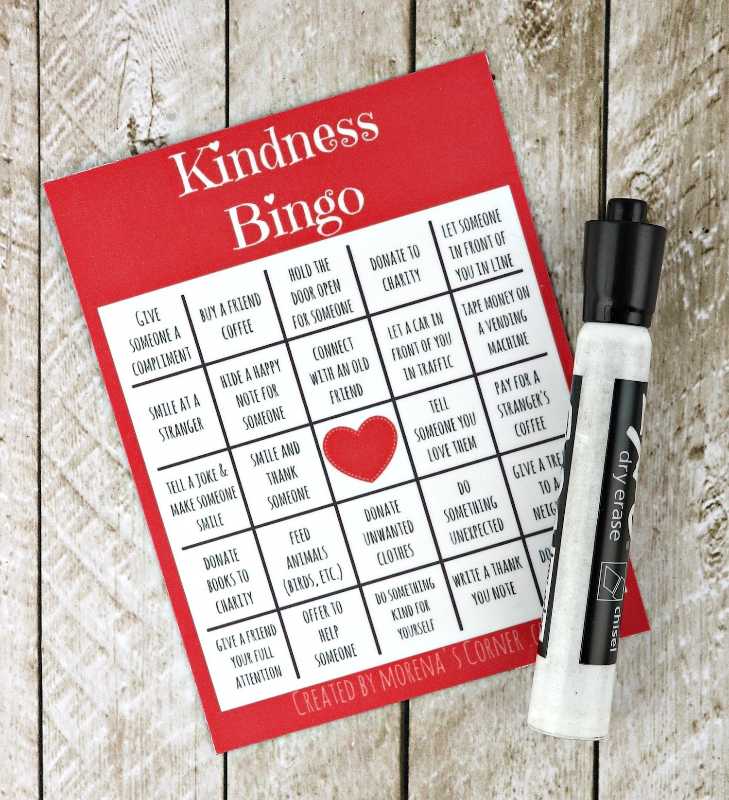 kindness calendar printable Morena's Corner